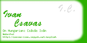 ivan csavas business card
