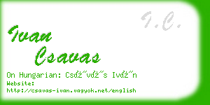 ivan csavas business card